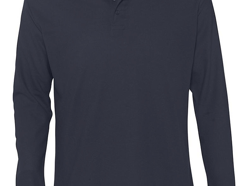 Рубашка поло мужская с длинным рукавом Star 170, темно-синяя