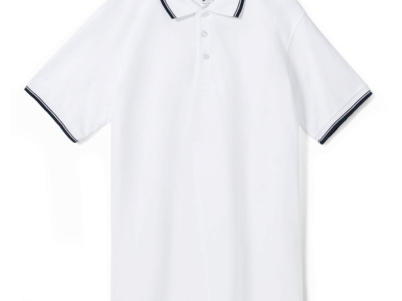 Рубашка поло мужская с контрастной отделкой Practice 270, белый/темно-синий