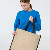 Холщовая сумка для покупок Bagari с черной отделкой