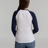 Футболка женская с длинным рукавом Milky Lsl, белая с темно-синим