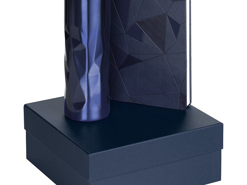 Набор Gems: ежедневник и термостакан, темно-синий