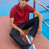 Рубашка поло унисекс Pacific, красная (бургунди)