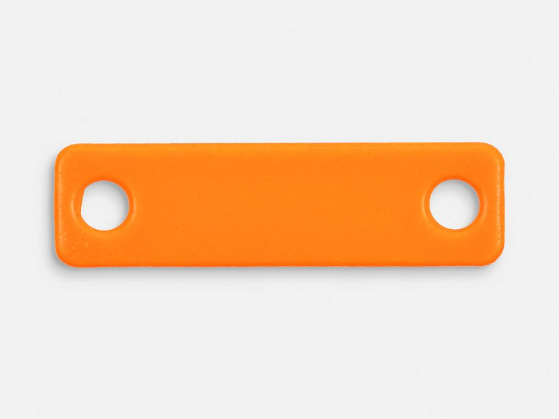 Шильдик металлический Alfa Liten, оранжевый неон