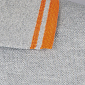 Рубашка поло мужская Pasadena Men 200 с контрастной отделкой, серый меланж с оранжевым