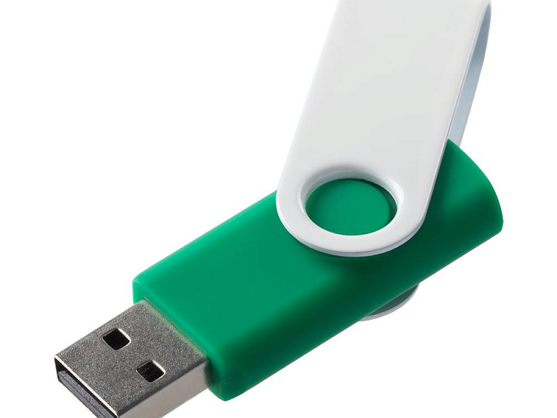 Флешка Twist Color, зеленая с белым, 8 Гб