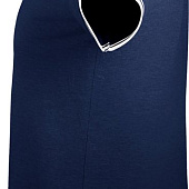 Рубашка поло мужская Pasadena Men 200 с контрастной отделкой, темно-синяя с белым