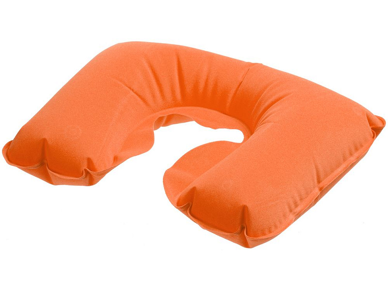 Надувная подушка под шею в чехле Sleep, оранжевая