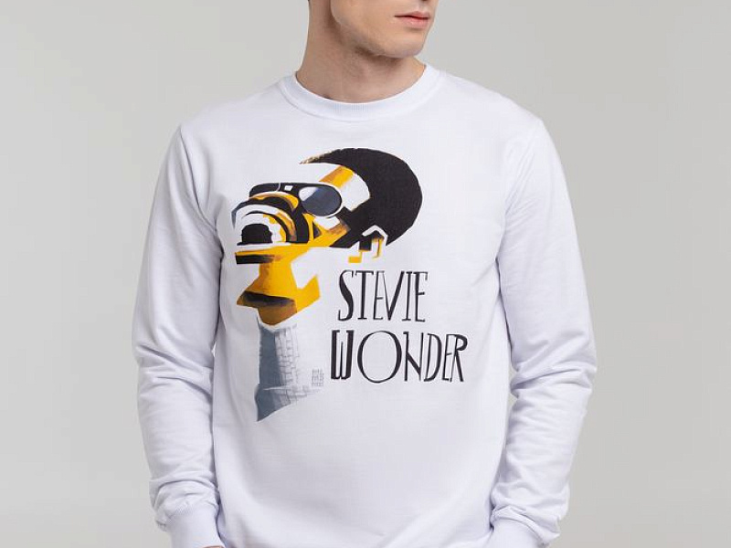 Толстовка «Меламед. Stevie Wonder», белая