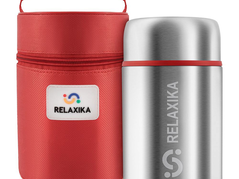 Термос для еды Relaxika 700, в чехле, стальной