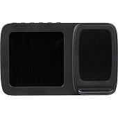 Станция беспроводной зарядки с часами и календарем и подсветкой логотипа Novem, черная