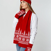 Шапка Elnik, красная с молочно-белым