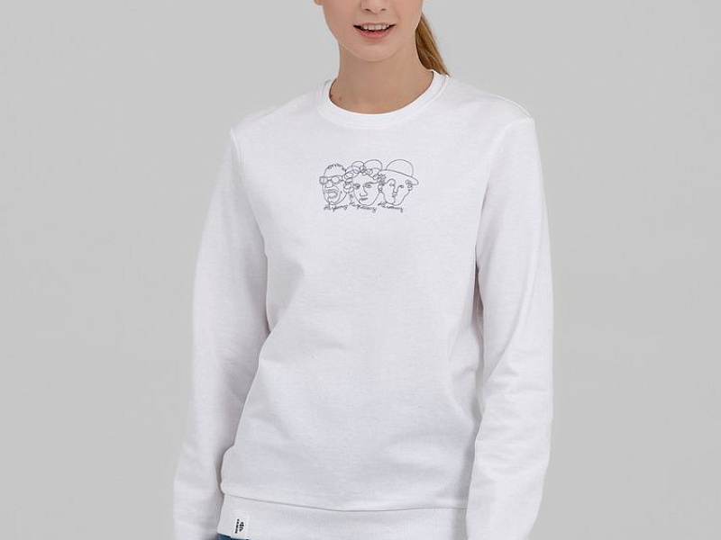 Свитшот «Три автора», белый