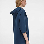 Футболка оверсайз унисекс с капюшоном Neofit, темно-синяя