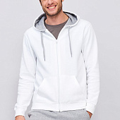 Толстовка мужская на молнии Soul Men 290 с контрастным капюшоном, белая