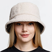 Панама Bucket двусторонняя утепленная, темно-серая с бежевым