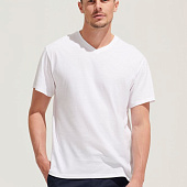 Футболка мужская с V-образным вырезом Victory 150, светло-серый меланж