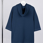 Футболка оверсайз унисекс с капюшоном Neofit, темно-синяя