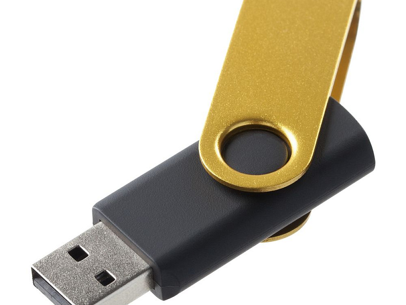Флешка Twist Color, черная с желтым, 8 Гб