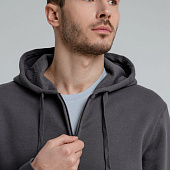 Толстовка на молнии с капюшоном унисекс King, темно-серая