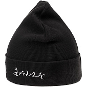 Шапка с вышивкой Drunk, черная