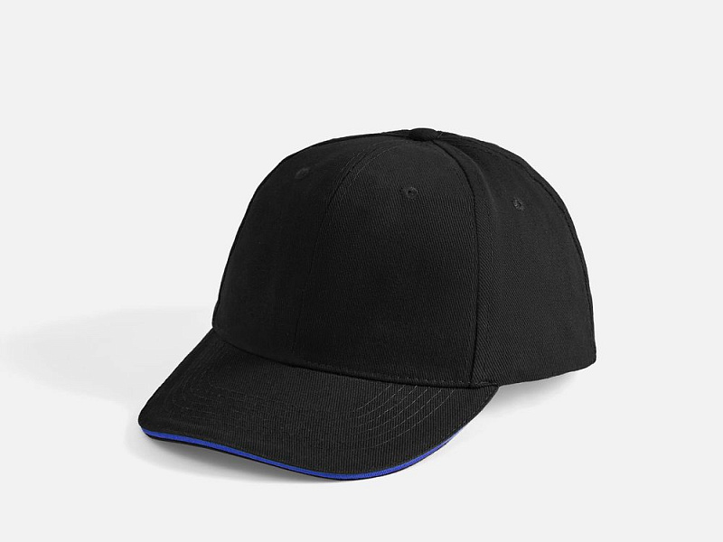 Бейсболка Buffalo, черная с ярко-синим