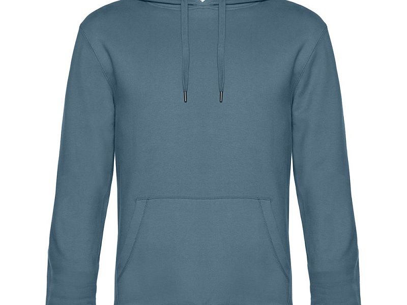 Толстовка с капюшоном унисекс King, серо-синяя