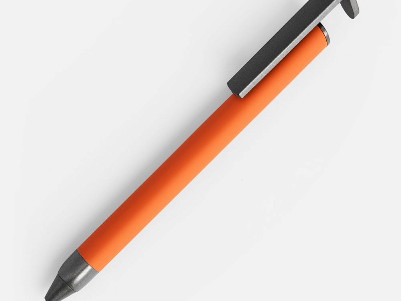 Ручка шариковая Standic с подставкой для телефона, оранжевая