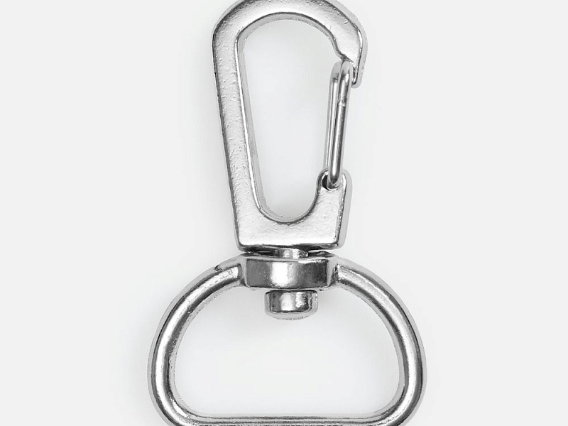 Застежка-карабин Snap hook, M, серебристая (хром)