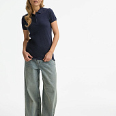 Рубашка поло женская Brandy Women, темно-синяя с белым