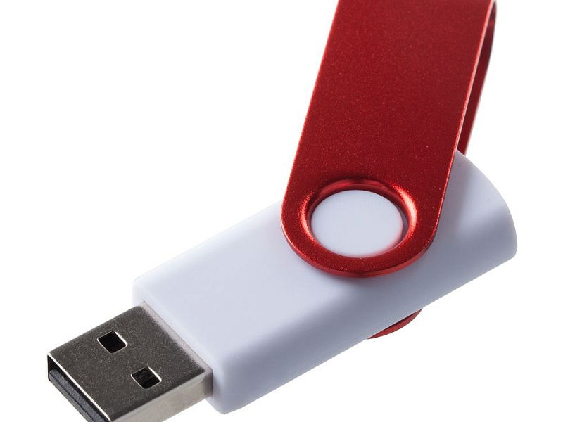 Флешка Twist Color, белая с красным, 8 Гб