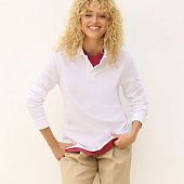 Рубашка поло унисекс с длинным рукавом Pacific LSL, белая