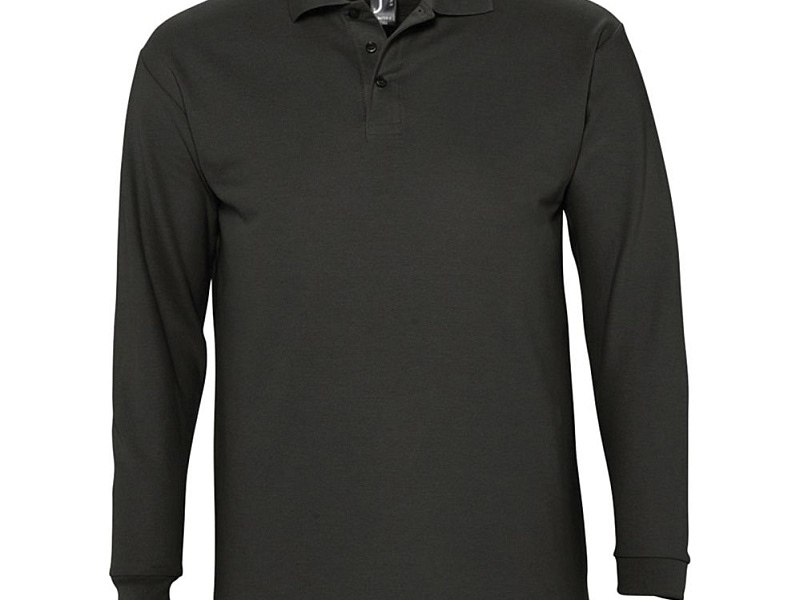 Рубашка поло мужская с длинным рукавом Winter II 210 черная