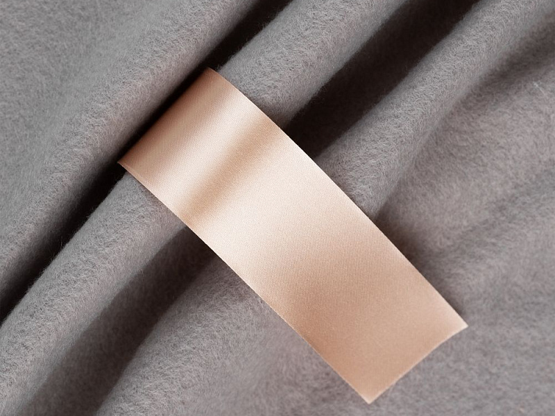 Лента сатиновая Satin 35 S, светло-бежевая, 40 см