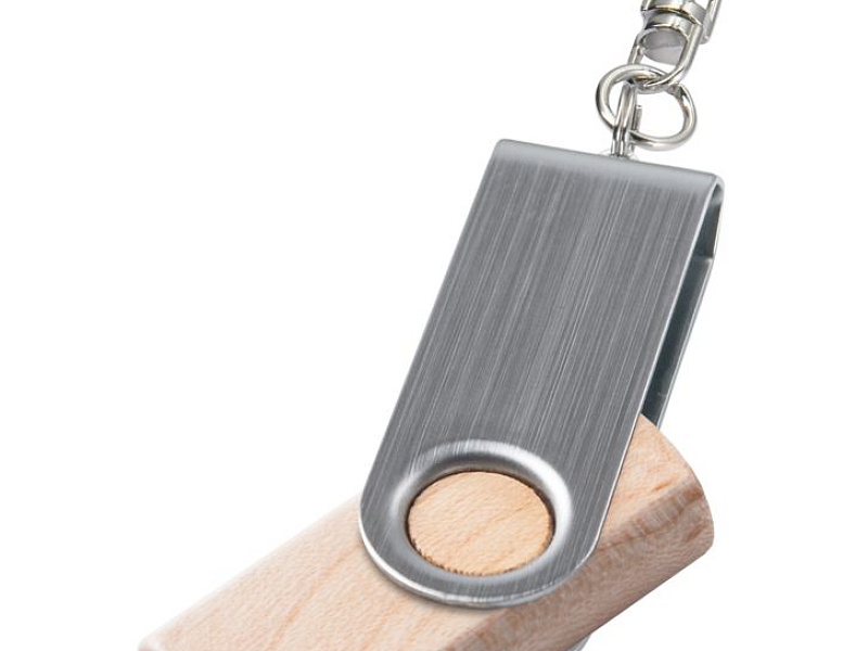 Флешка Twist Wood, светлое дерево, 16 Гб