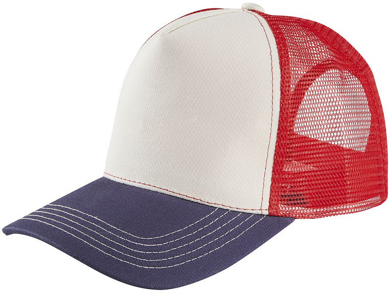 Бейсболка Blink, молочная с красным