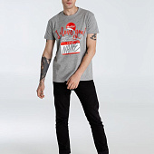 Футболка Hello! I Love You!, серый меланж