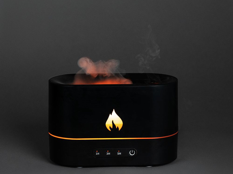 Увлажнитель-ароматизатор с имитацией пламени Fuego, черный
