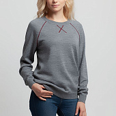 Джемпер Stitch с контрастной отделкой, серый с бордовым