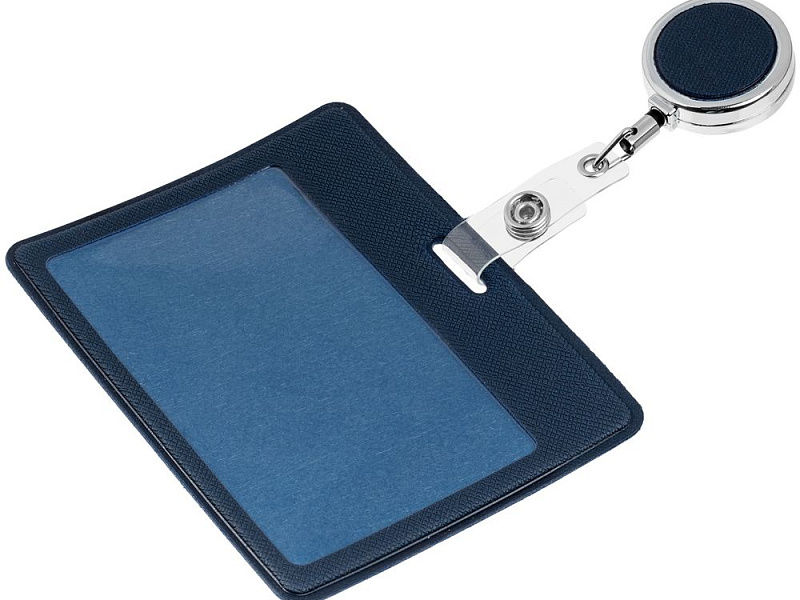 Чехол для карточки с ретрактором Devon, синий