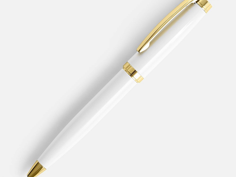 Ручка шариковая Letra Gold, глянцевая, белая