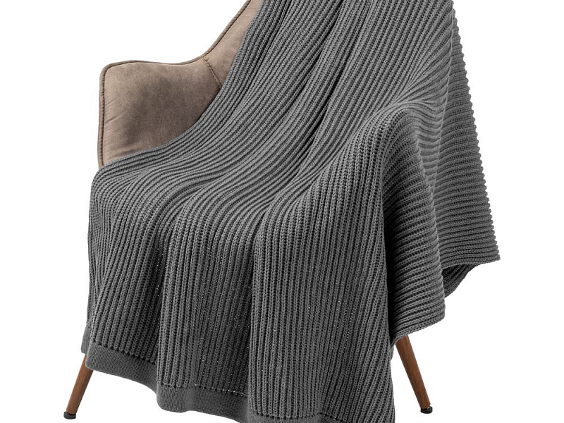 Плед Shirr, серый меланж