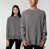 Джемпер оверсайз унисекс Grunge в сумке, серый