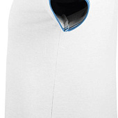 Рубашка поло женская Pasadena Women 200 с контрастной отделкой, белая с голубым