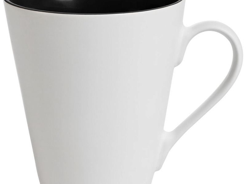 Кружка New Bell матовая, белая с черным