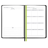 Ежедневник Alanis, недатированный, черный с зеленым