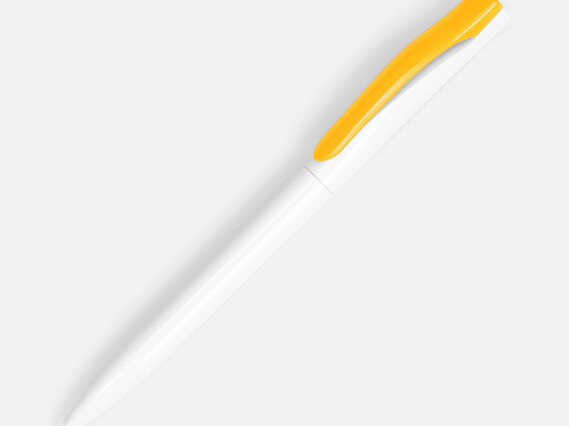 Ручка шариковая Pin, белая с желтым