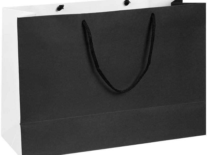 Пакет бумажный Bicolor, белый с черным