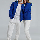 Толстовка на молнии с капюшоном унисекс King, ярко-синяя