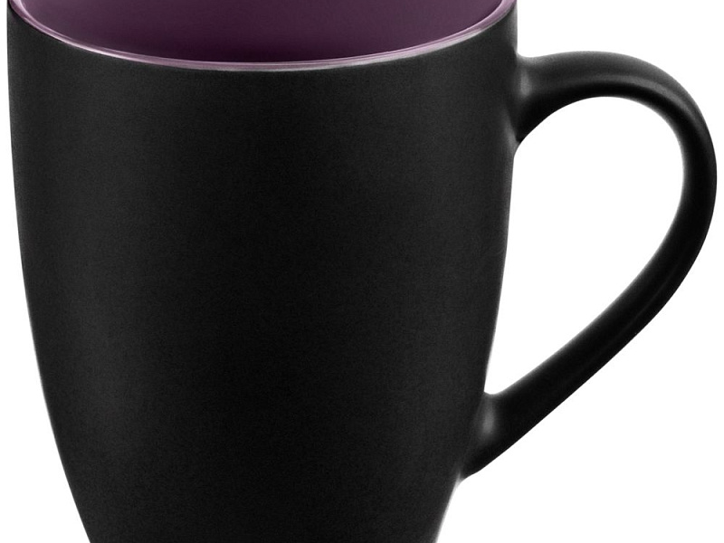 Кружка Bright Tulip, матовая, черная с фиолетовым