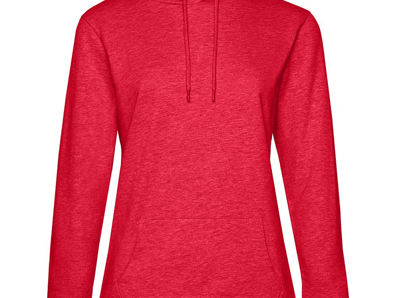 Толстовка с капюшоном женская Hoodie, красный меланж
